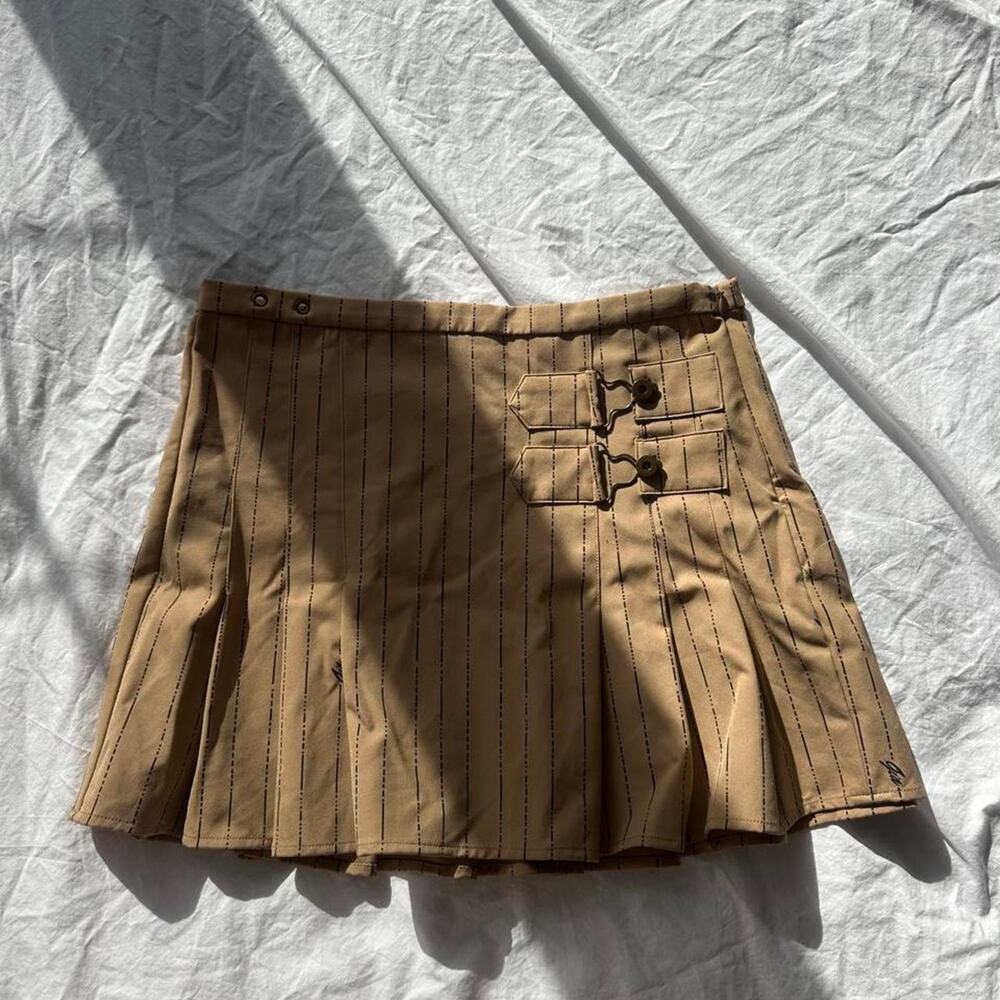 Iamgia tan pleated mini skirt